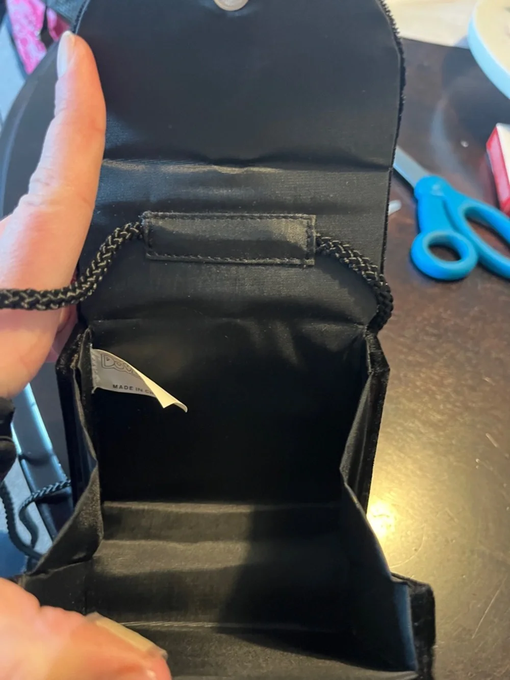 Little Kids Black Velvet Purse with Pearl Handle